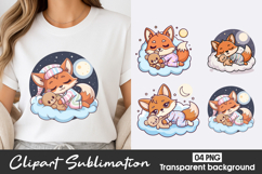 Sleeping Fox Clipart PNG Product Image 1