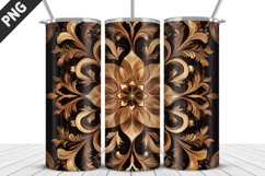 Wood Carving Tumbler Wrap | Sublimation Design | Tumbler PNG Product Image 1
