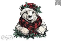 Christmas Bear Clipart Design - High Quality 300 Dpi Product Image 1