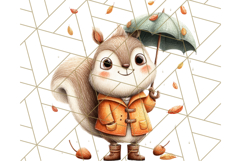 Cozy Autumn Animal Clipart, Fall Forest Critters PNG Product Image 5