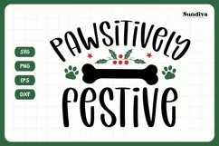 Christmas Dog Bandana Quotes SVG | Pawsitively Festive Product Image 3