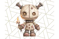 Creepy Dolls Clipart PNG Haunted Toy Characters Product Image 5