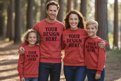 Christmas Family Matching T-Shirt Mockups | Holiday Group Product Image 1