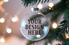 Acrylic Christmas Ornament Mockups | Clear Holiday Ornament Product Image 1