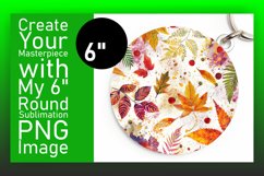 Vibrant Fall Season Round Design with Watercolor Keychain Product Image 1
