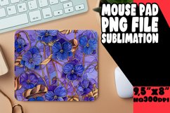 Colorful Flower Pattern Mouse Pad Design Sublimation PNG Product Image 1