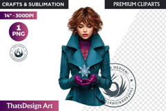Modern Winter Girl Fashion Illustrations PNG Graphics Product Image 1
