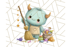 Halloween Costume Parade Clipart PNG with Monsters Clip Art Product Image 5