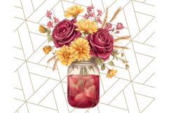 Fall Mason Jar Flowers PNG Clipart Product Image 5