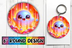 Enchanted Car Coaster Circle PNG, 3D Cute Ghost Product Image 1