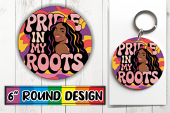 Cozy Round Keychain Magic, Black Woman Product Image 1