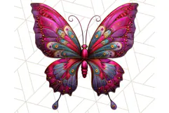 Metallic Butterfly Clipart PNG Clipart, Vibrant Butterfly Product Image 5