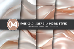 Rose Gold Silver Silk Digital Paper Product Image 1