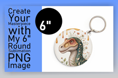 Trendy Circle Design Sublimation PNG , Cute Dino Product Image 1