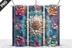 Flowers Tumbler Wrap | Sublimation Design | Tumbler PNG Product Image 1