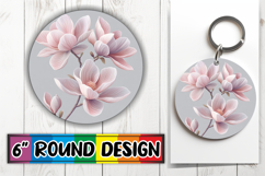 Bright Round Design for Keychains , Beauty Flower Product Image 1