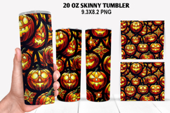 Pumpkin Skinny Tumbler 20oz Wrap Design, Halloween Tumbler Product Image 1