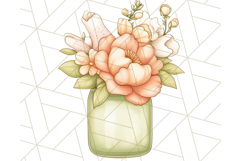 Flowers in Glass Jars PNG, Rustic Floral Watercolor Clipart Product Image 5