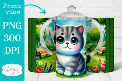 Cute cat sippy cup sublimation PNG, baby 12oz Kids tumbler Product Image 1