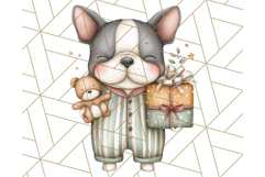Christmas Pets in Pajamas Clipart PNG, Christmas Png Clipart Product Image 5