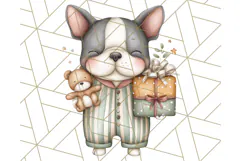 Christmas Pets in Pajamas Clipart PNG, Christmas Png Clipart Product Image 5