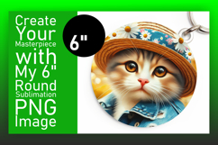 Bright Round Design for Keychains , Cute Cat Product Image 1