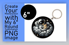 Dynamic Keychain Round Design PNG , Astronaut Product Image 1