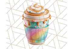 Pastel Coffee Mug Clipart PNG, Latte Iced Coffee Tea Cups Product Image 5