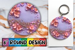 Shimmering Petal Leopard Sublimation : Keychain, Coaster Product Image 1