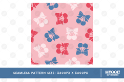 America 4th July Coquette Cherry Bow Seamless Pattern Bundle Product Image 11