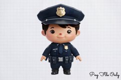 Watercolor Cute Police Clipart PNG Product Image 1