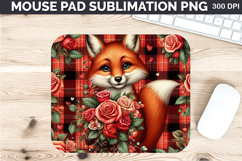 Watercolor Foxes Mouse Pad Sublimation - Valentines PNG Product Image 1