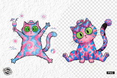 Whimsical Summer Cat Png Clipart Product Image 1