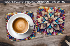Flower Coaster Sublimation, Easter Coaster PNG Design Product Image 1