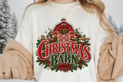 Christmas Barn Rustic Red Barn PNG - Country Farmhouse Product Image 1