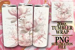 Ocean Serenity: Floral Water Design - 20oz Tumbler Product Image 1