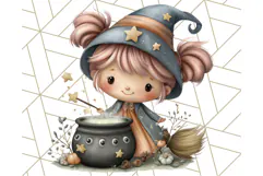 Spooky Little Witches Halloween Clipart PNG Product Image 5