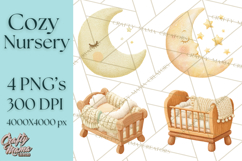 Knitted Nursery Animal Clipart PNG, Cozy Watercolor Baby Fox Product Image 1