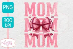 Mom sublimation PNG | Pink coquette bow sublimation PNG Product Image 3