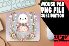 Bright Desk Pad Sublimation Ideas, Cute Ghost Product Image 1