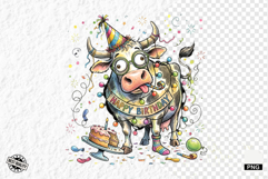 Whimsical Birthday Farm Animals PNG Clipart Product Image 1