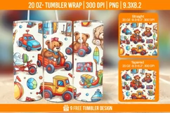Children Toys Tumbler Wrap Designs, Sublimation Wrap Product Image 1