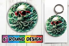 Enchanted Circle Keychain PNG, Skull Product Image 1