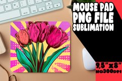 Vibrant Pop Art Flower Mouse Pad Design Designs PNG Product Image 1