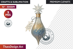 Christmas Winter Potion Bottles PNG, Magical Holiday Clipart Product Image 1