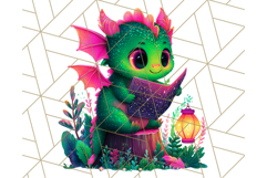 Cute Fantasy Dragon Clipart PNG, Bold Baby Dragon Clip Art Product Image 5