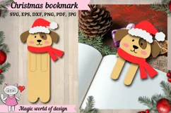 Christmas bookmark dog Template svg, paper cut svg Product Image 1