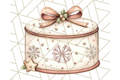 Christmas Cake Clipart PNG, Cottagecore Holiday Desserts Product Image 5