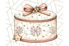 Christmas Cake Clipart PNG, Cottagecore Holiday Desserts Product Image 5