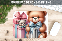 Teddy Bear Mouse pad Sublimation - Christmas Animal PNG Product Image 1